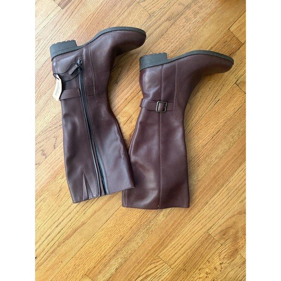 Cole Haan Womens Leather Knee Zip Up Waterproof Boots Blrown Size 5 B - Picture 3 of 8